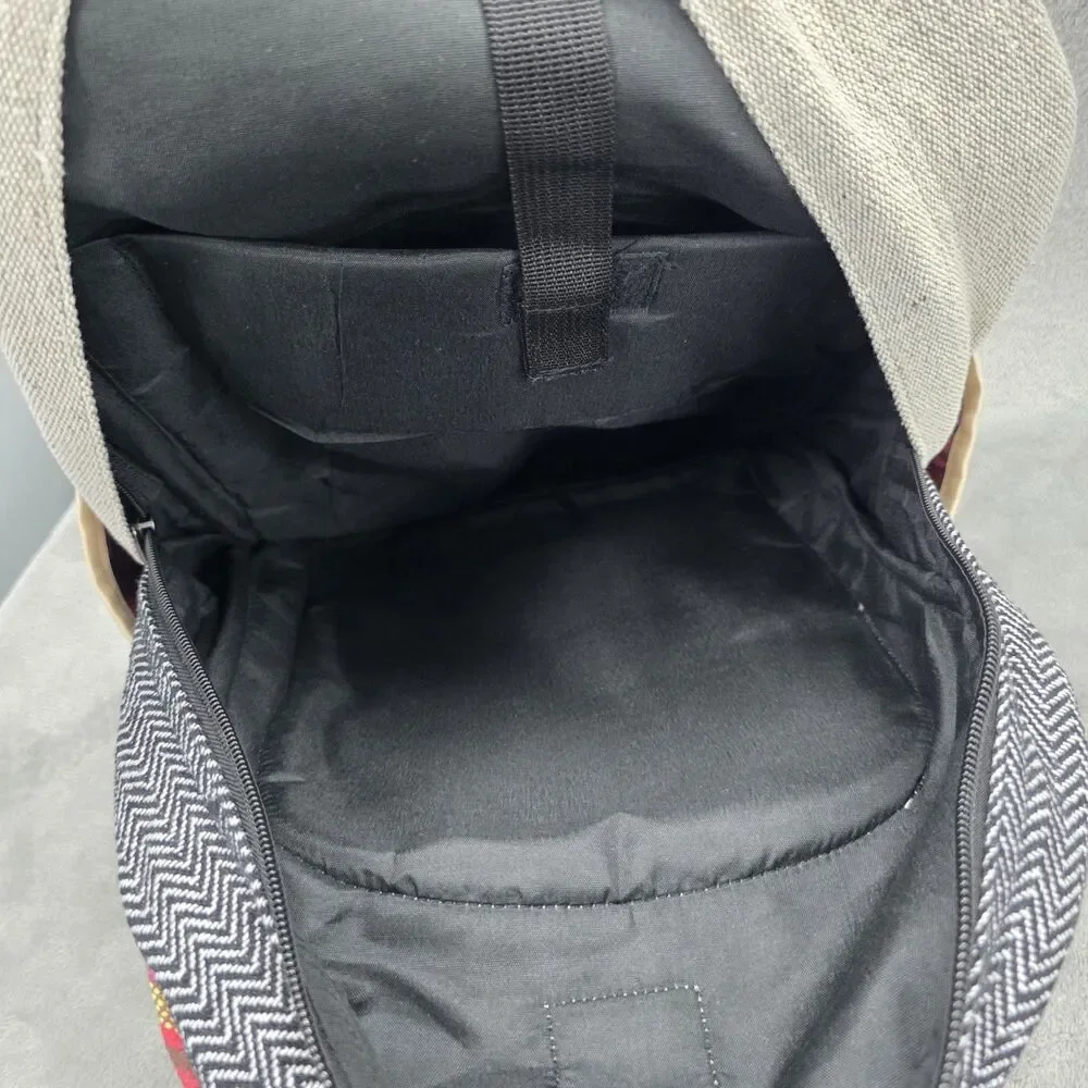 Himalayan Hemp THC Free Backpack Made in Nepal Lightweight Daypack - Picture 6 of 9
